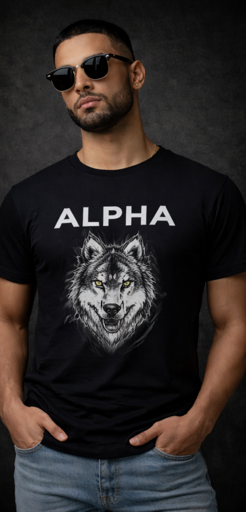 Men round-neck alpha printed t-shirt