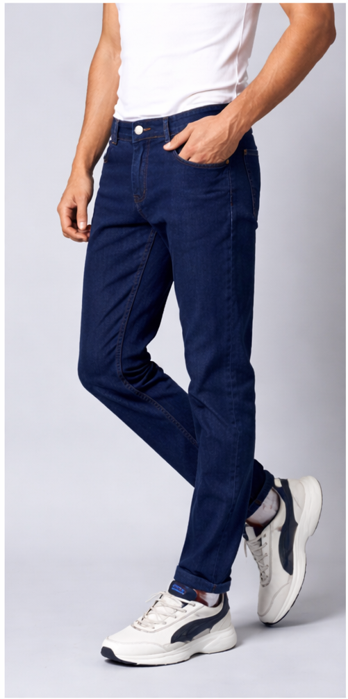 Men regular dark blue jeans