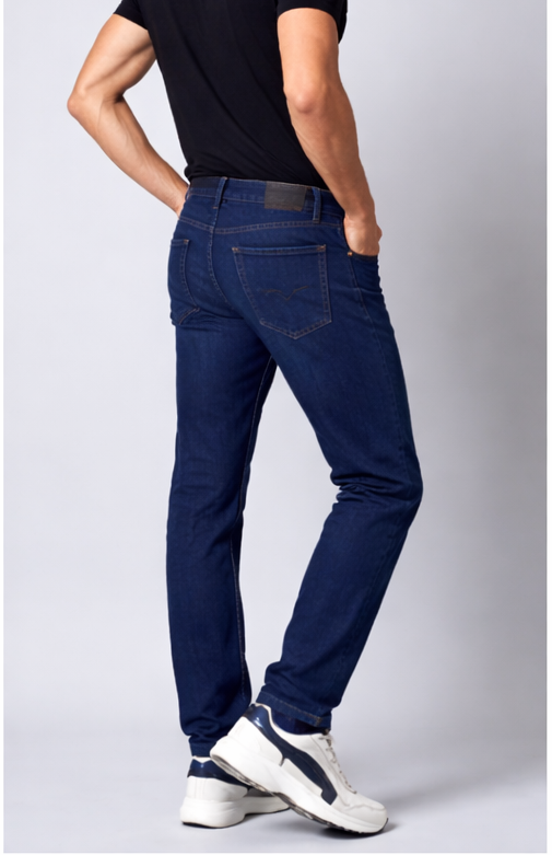 Men regular dark blue jeans