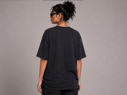 Unisex Black Oversized Chai Lover Graphic T-Shirt