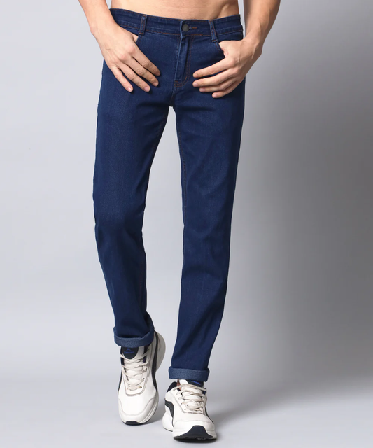 Men regular dark blue jeans