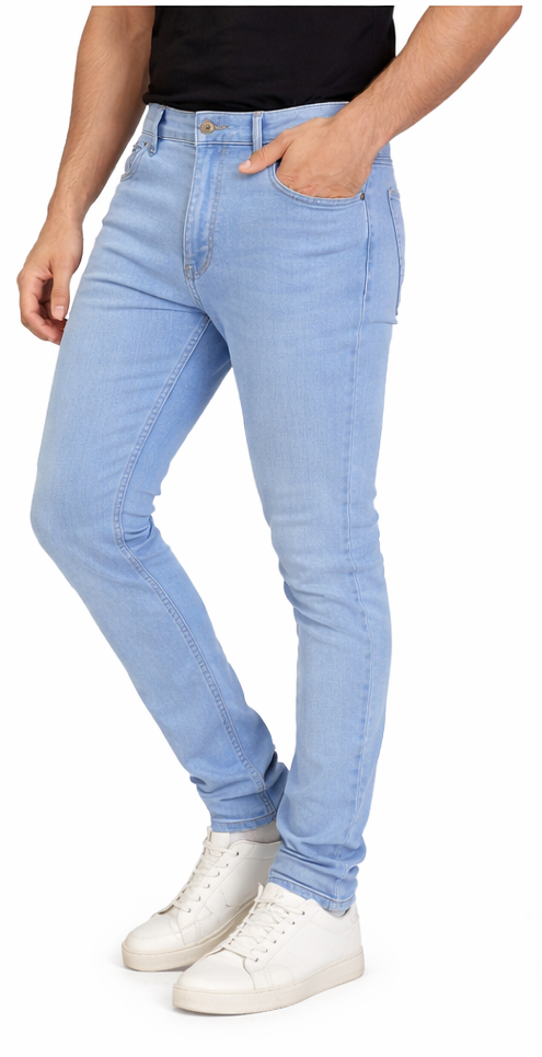 Men slim-fit blue jeans