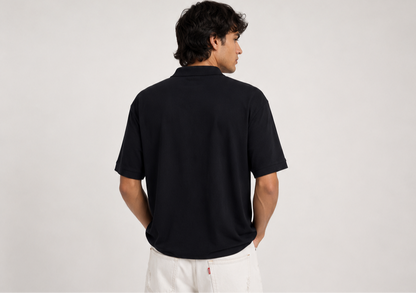 Men's Black Premium Polo T-Shirt with Embroidered Logo