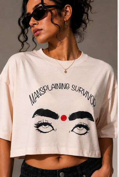 Mansplaining: Crop Graphic Tee