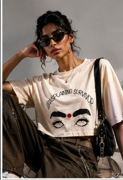 Mansplaining: Crop Graphic Tee
