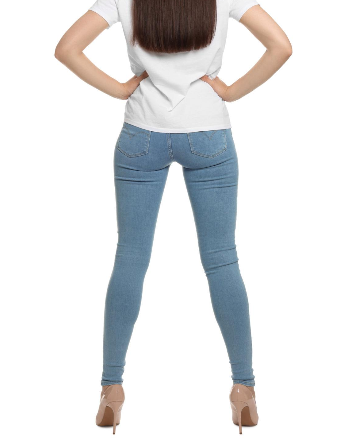 Women slim-fit blue jeans