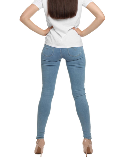 Women slim-fit blue jeans